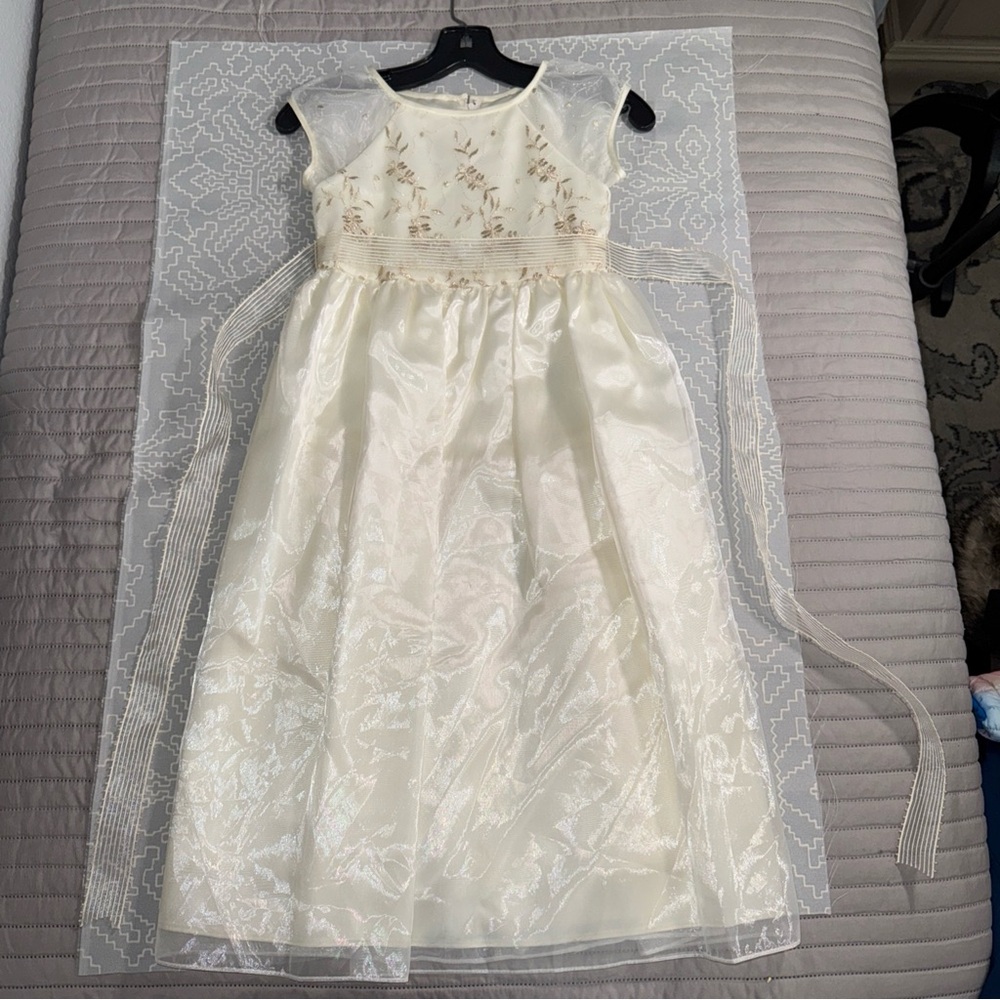 Jessica McClintock off-white-Cream Formal flower girl wedding party Dress Sz 6X